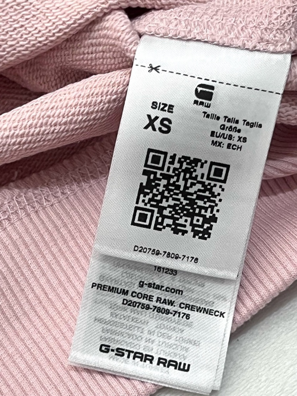 G-Star RAW Premium Core RAW Crewneck Women’s Light Pink Sherland Sweatshirt - Picture 9 of 16